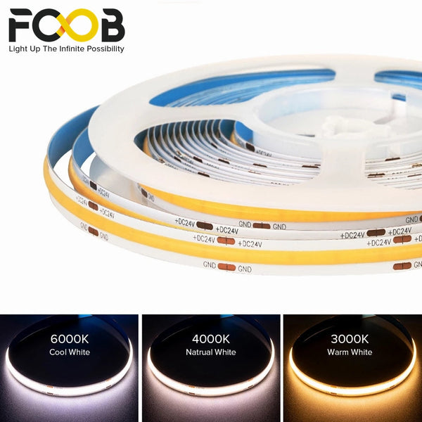 FCOB COB LED Light Strip 320 480 LEDS High Density Flexible Linear Dimmable